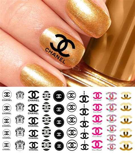 chanel logo nail decal|Chanel nail stickers for sale.